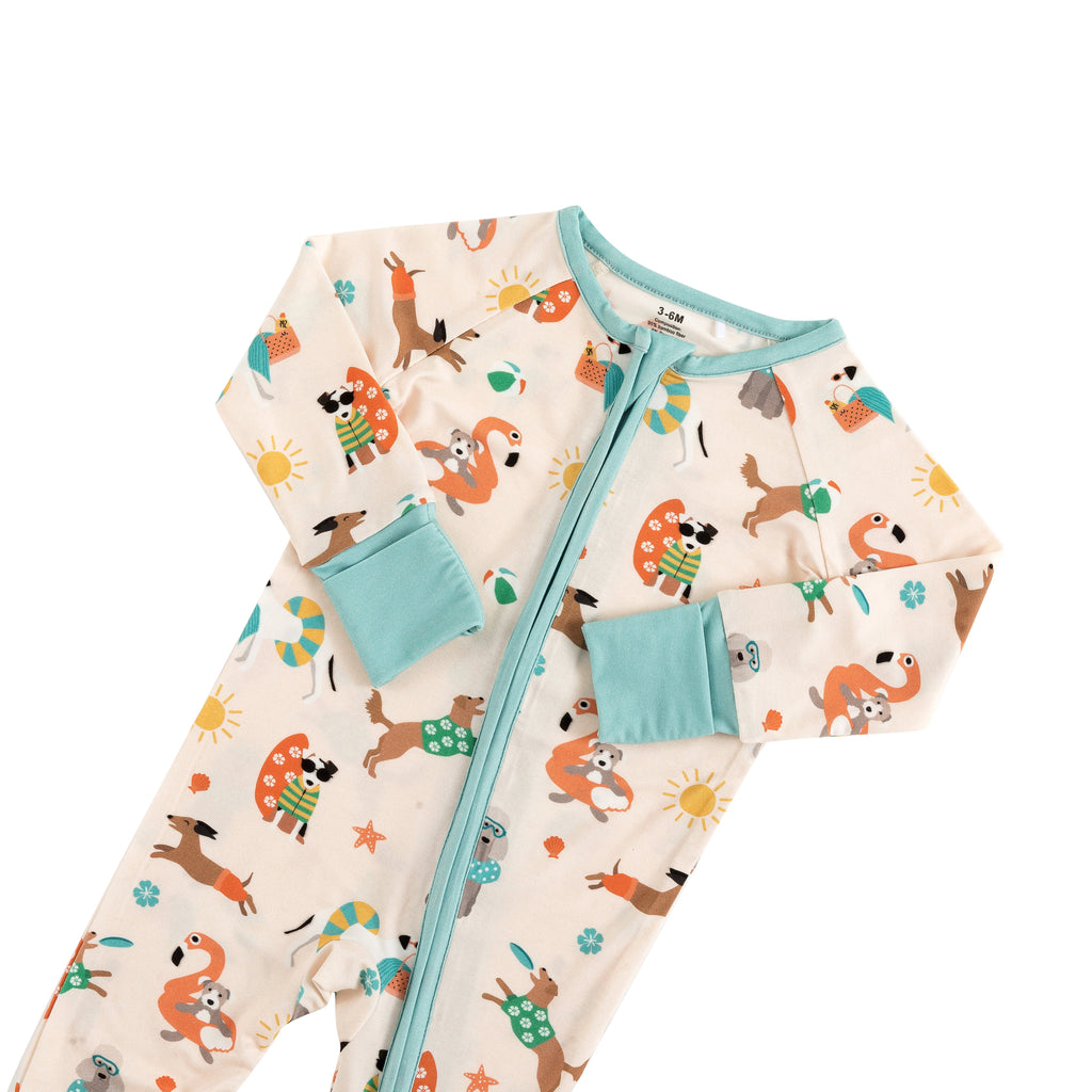 Pups in the Sun (Convertible Zip Footies)