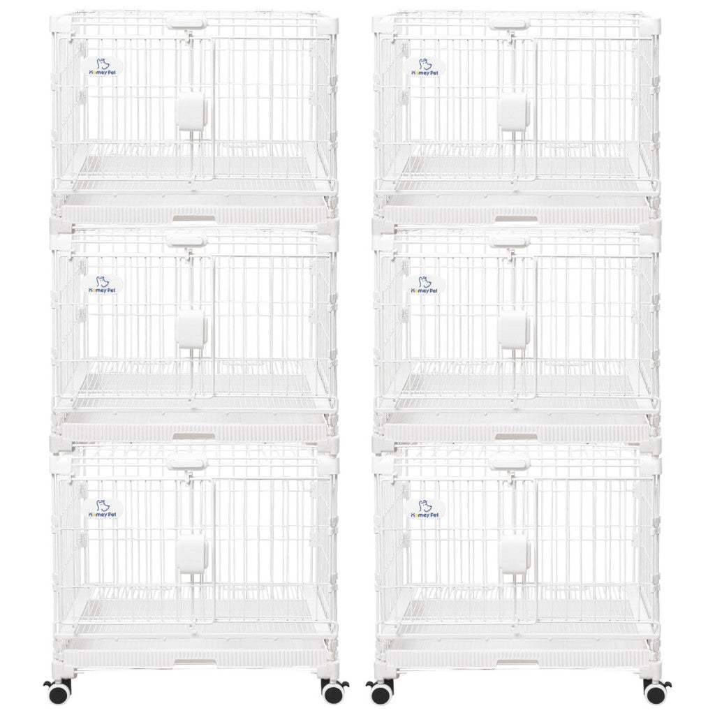 24-30" White Metal Wire Dog Crate DLS2402/DLS3002