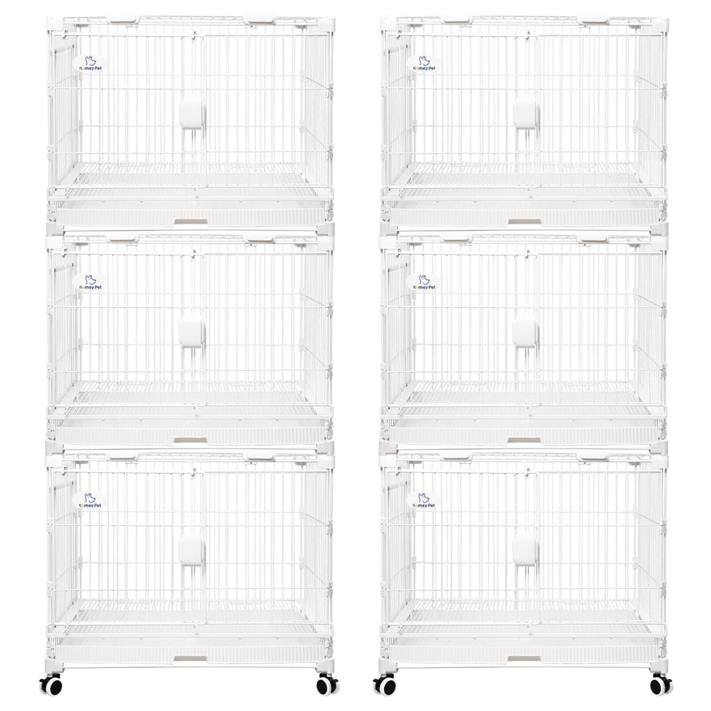 24-30" White Metal Wire Dog Crate DLS2402/DLS3002