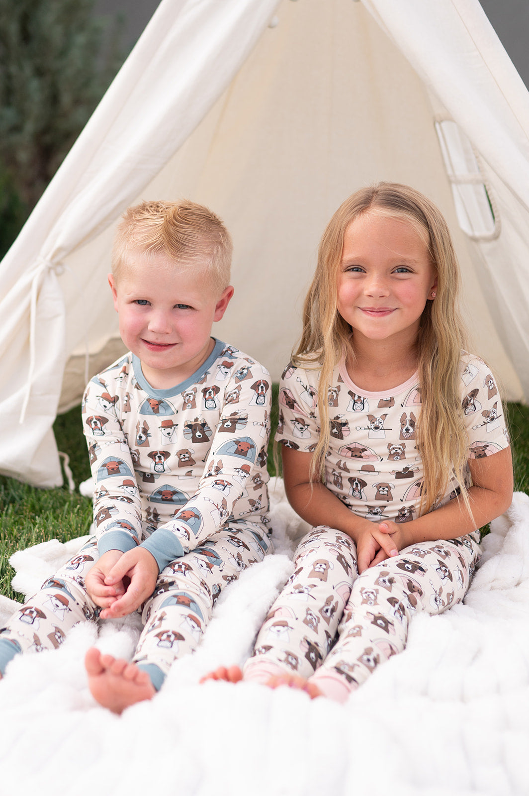 Camp Paws (Short Sleeve PJ) - Pink