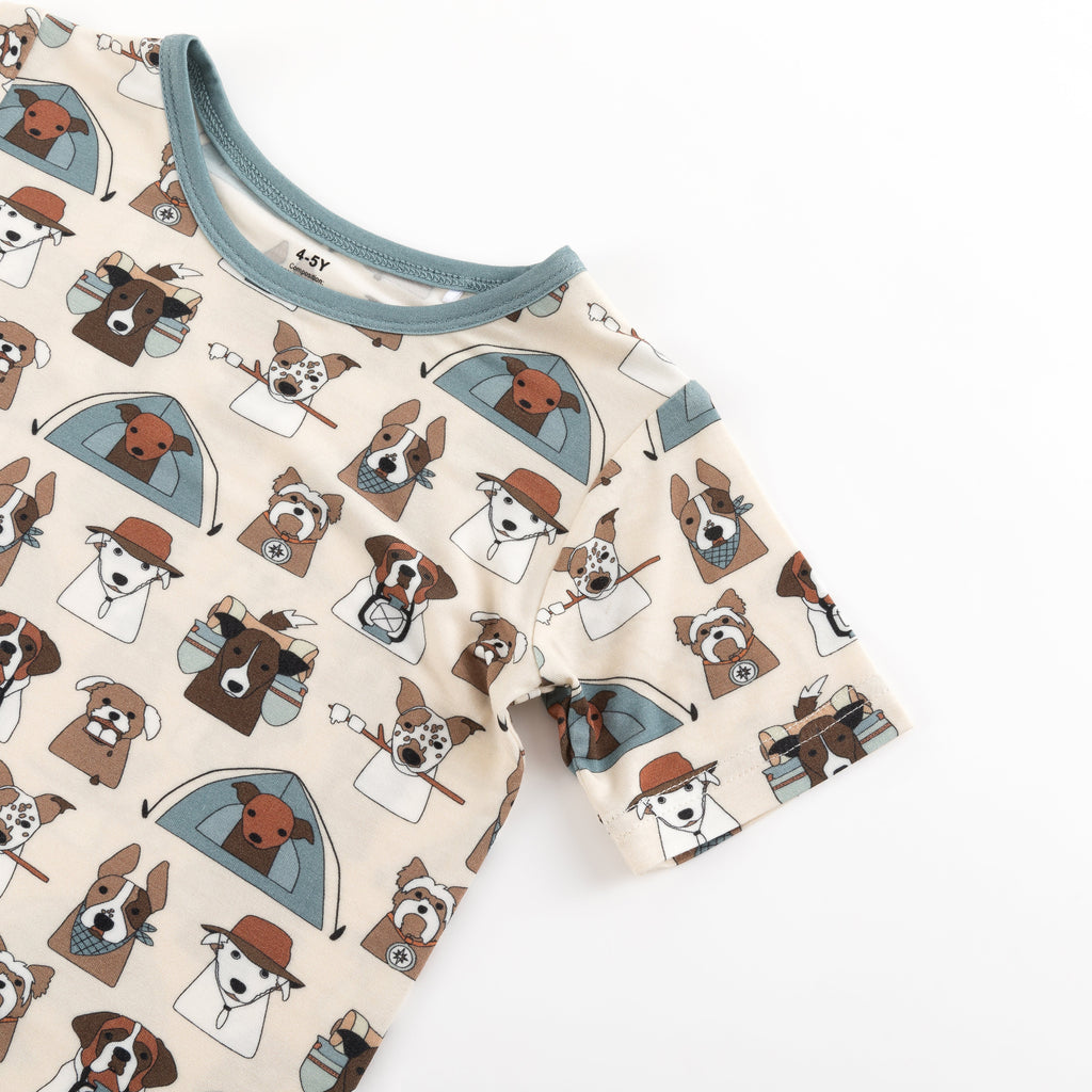 Camp Paws (Short PJ Set) - Blue