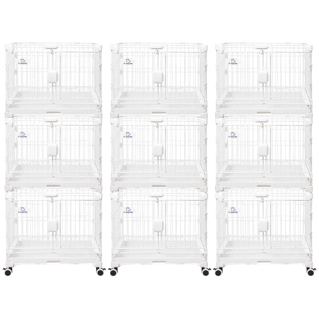 24-30" White Metal Wire Dog Crate DLS2402/DLS3002
