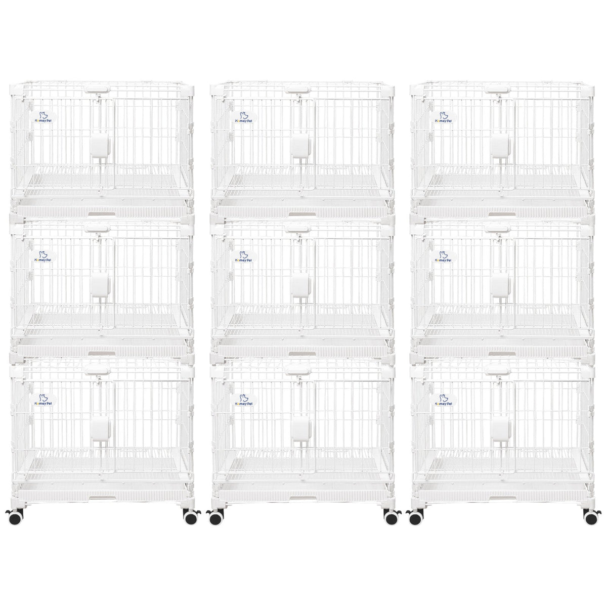 24-30" White Metal Wire Dog Crate DLS2402/DLS3002