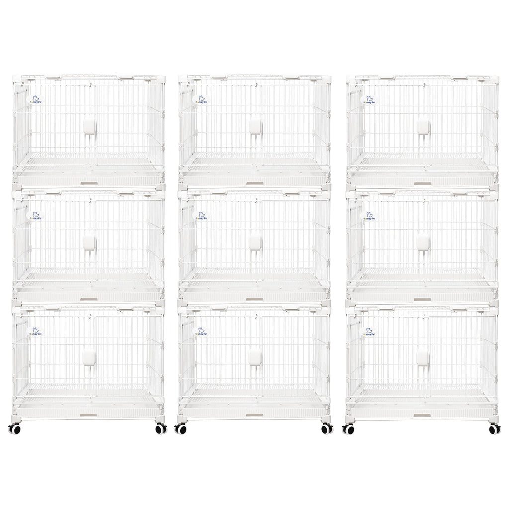 24-30" White Metal Wire Dog Crate DLS2402/DLS3002