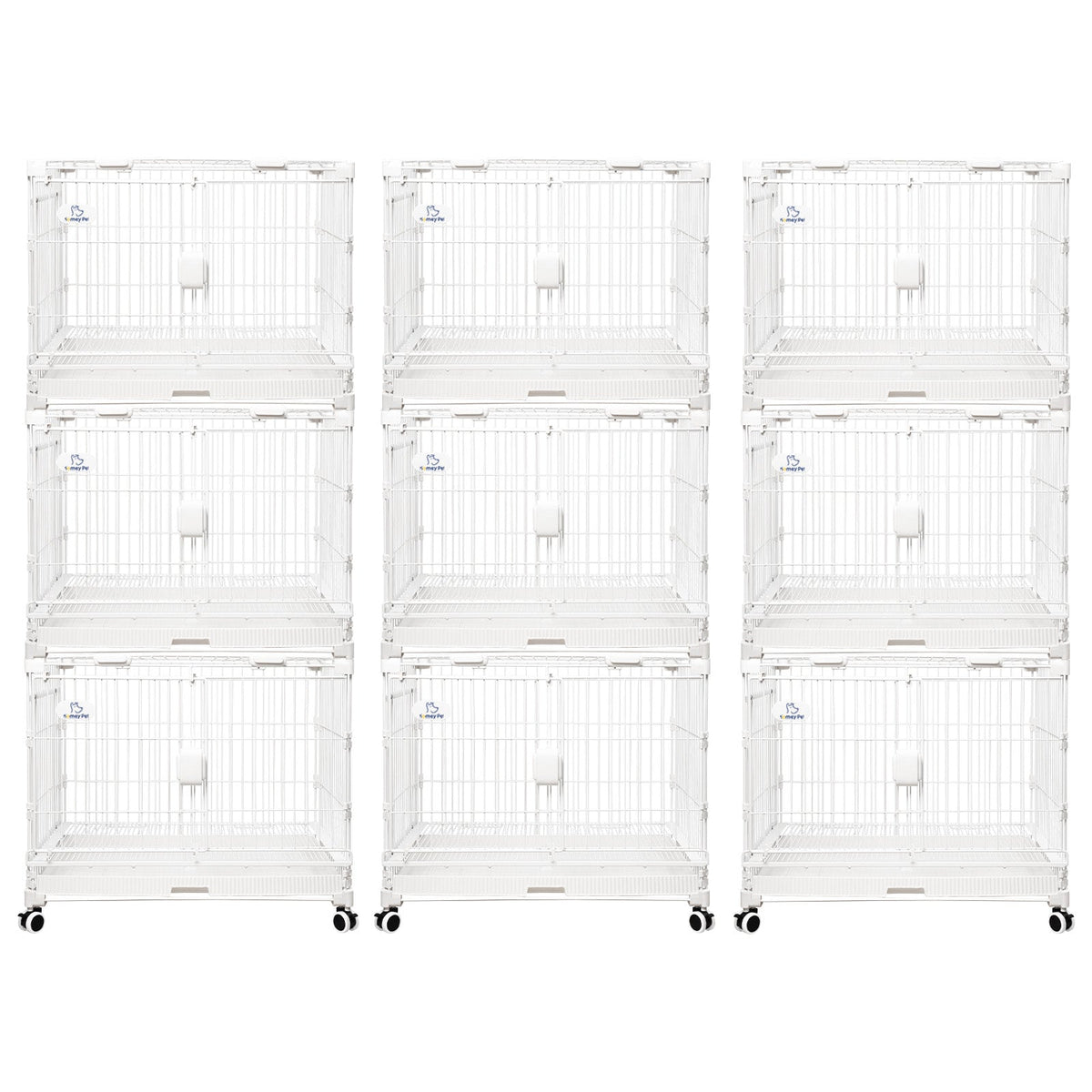 24-30" White Metal Wire Dog Crate DLS2402/DLS3002