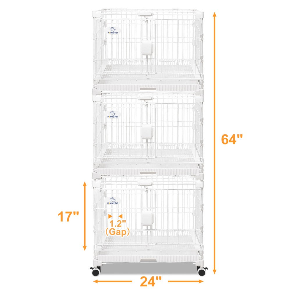 24-30" White Metal Wire Dog Crate DLS2402/DLS3002