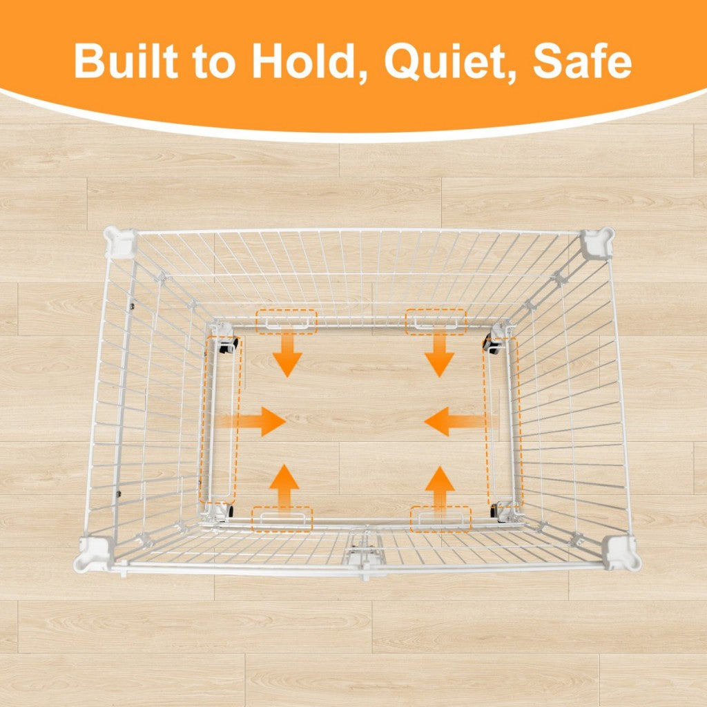 24-30" White Metal Wire Dog Crate DLS2402/DLS3002