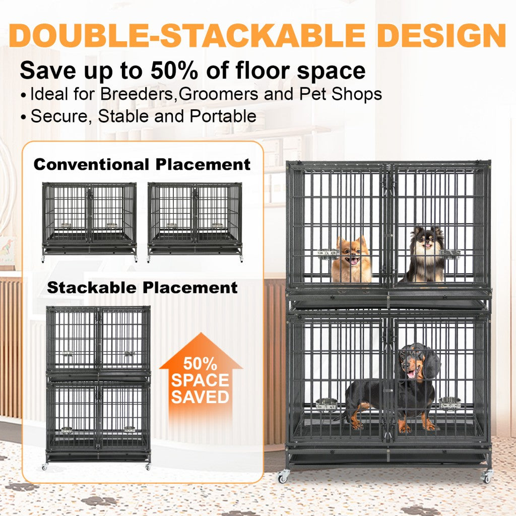 42" Stackable Dog Crate with Divider 43S (Extra Height)