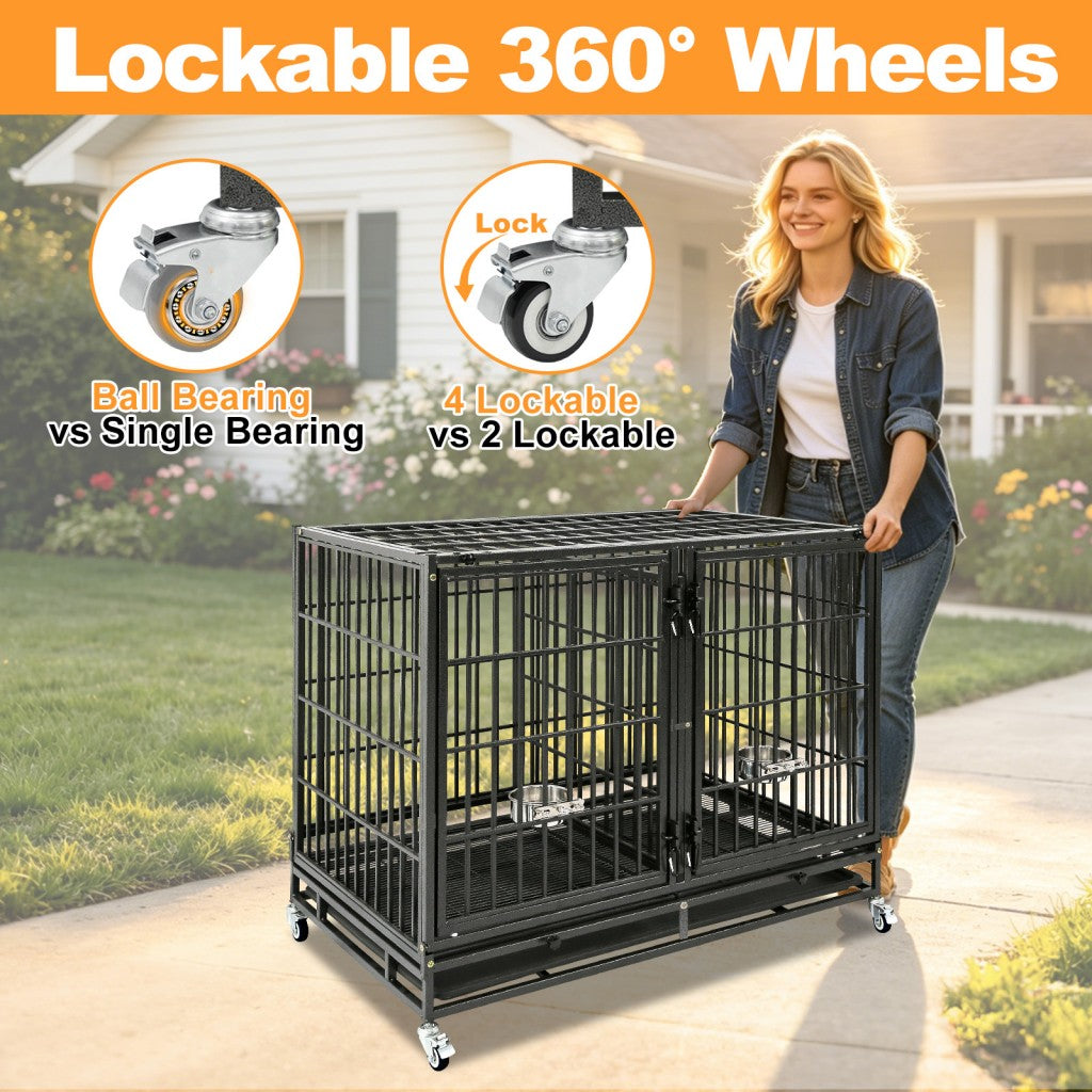 42" Stackable Dog Crate with Divider 43S (Extra Height)