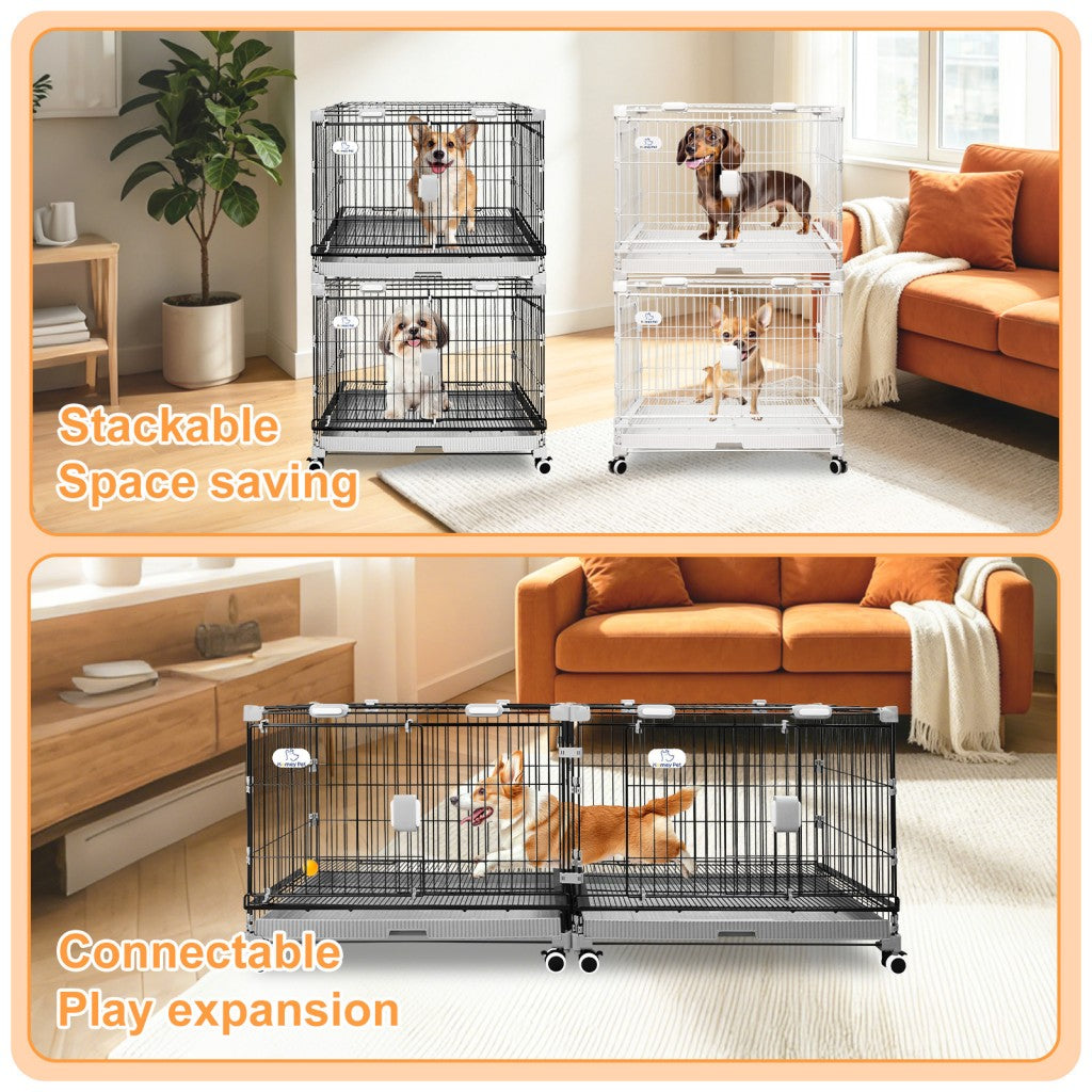 24-30" Black Metal Wire Dog Crate LS-2N01/LS-2.5N01