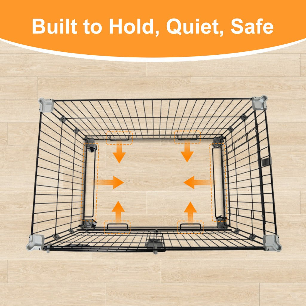 24-30" Black Metal Wire Dog Crate LS-2N01/LS-2.5N01