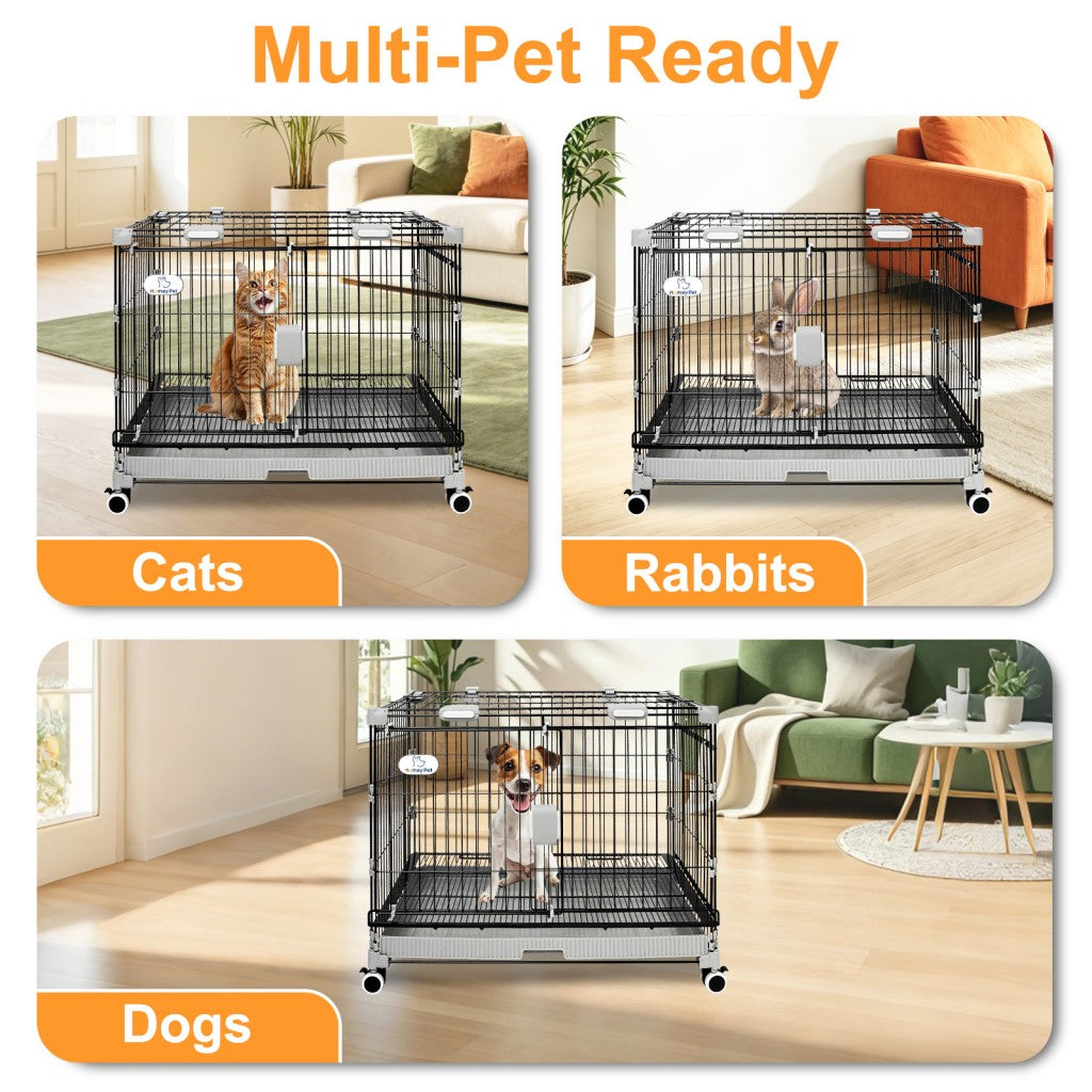 24-30" Black Metal Wire Dog Crate LS-2N01/LS-2.5N01