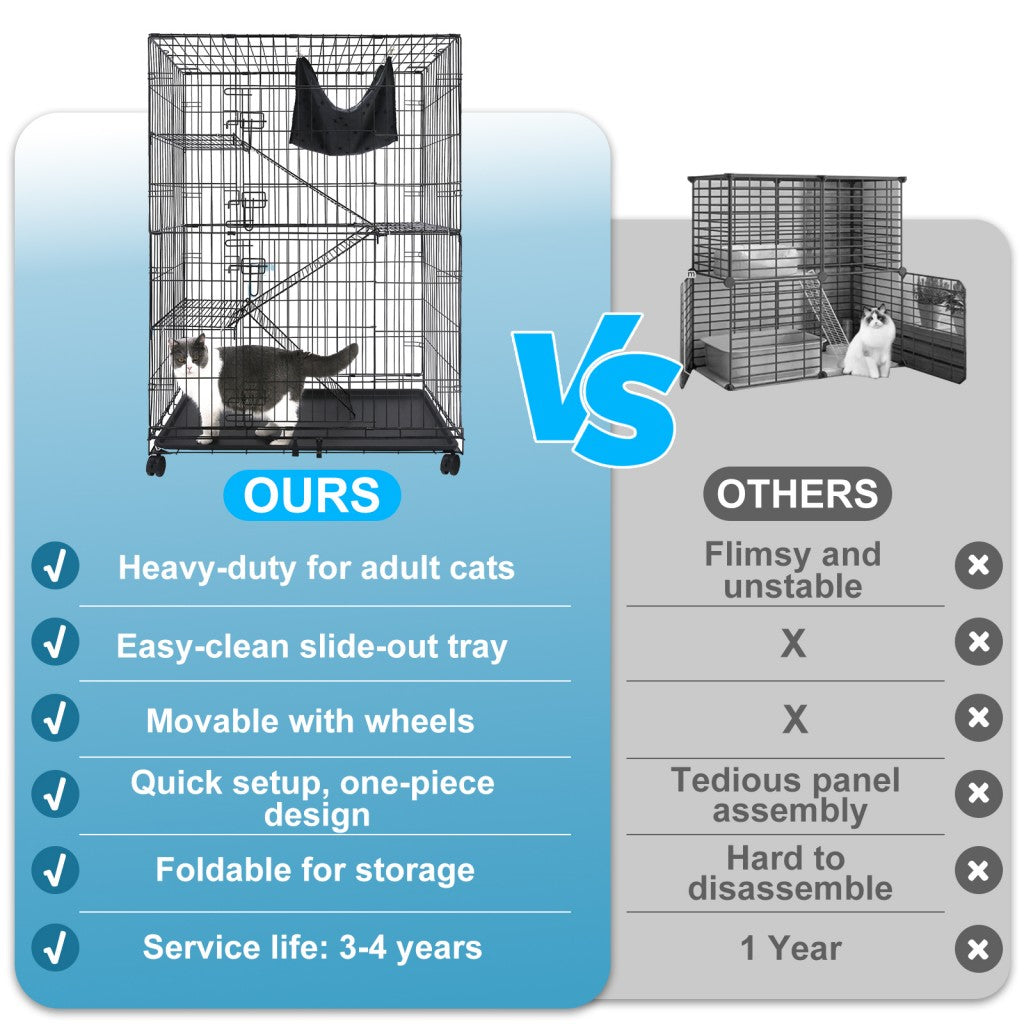 50 Inch 4-Tier Cat Cage C02
