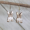 French Bulldog Wooden Earrings | Dog Lover Pet Jewelry