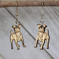 Jack Russell Terrier Wooden Dangle Earrings | Dog Lover Jewelry