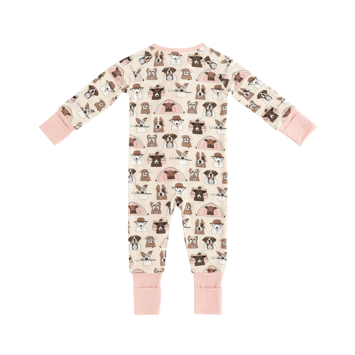 Camp Paws (Convertible Zip Footies) - Pink