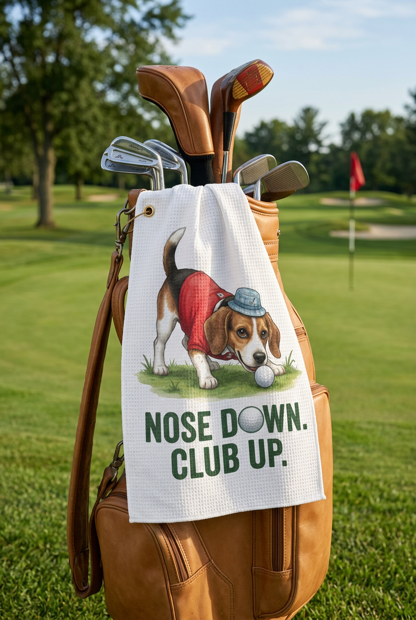 Beagle Microfiber Golf Towel – 16″ × 24″