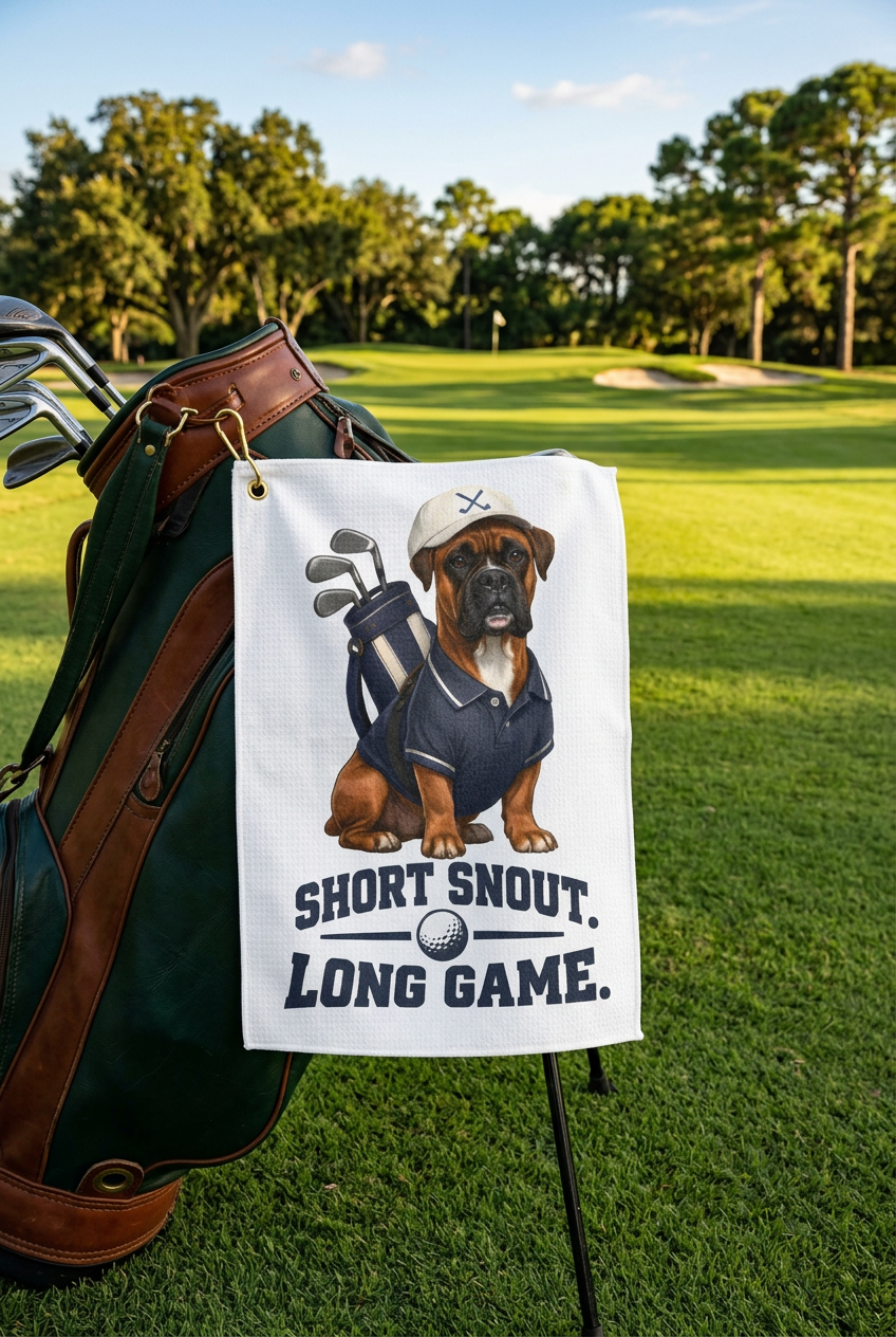 Boxer Dog Microfiber Golf Towel