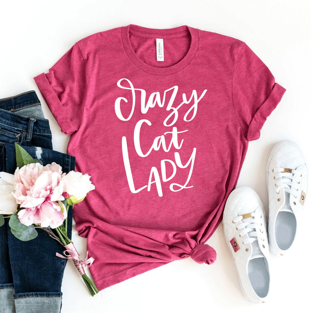 Crazy Cat Lady T-Shirt – Heather Colors
