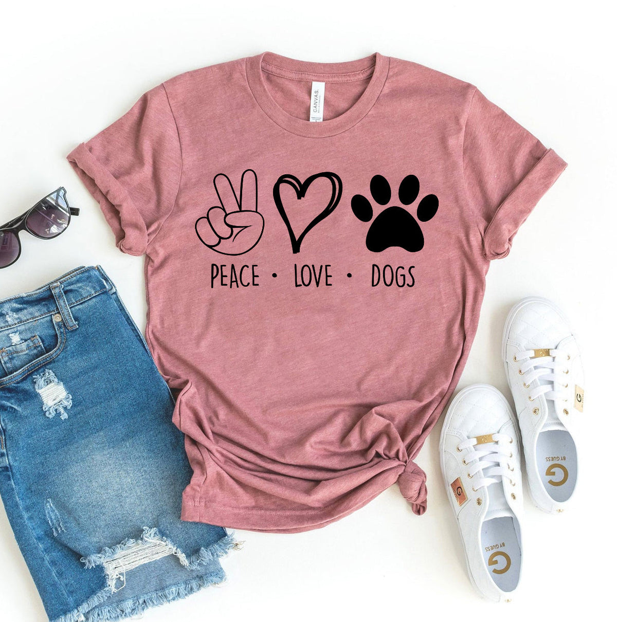 Peace Love Dogs T-Shirt – Pastel Colors