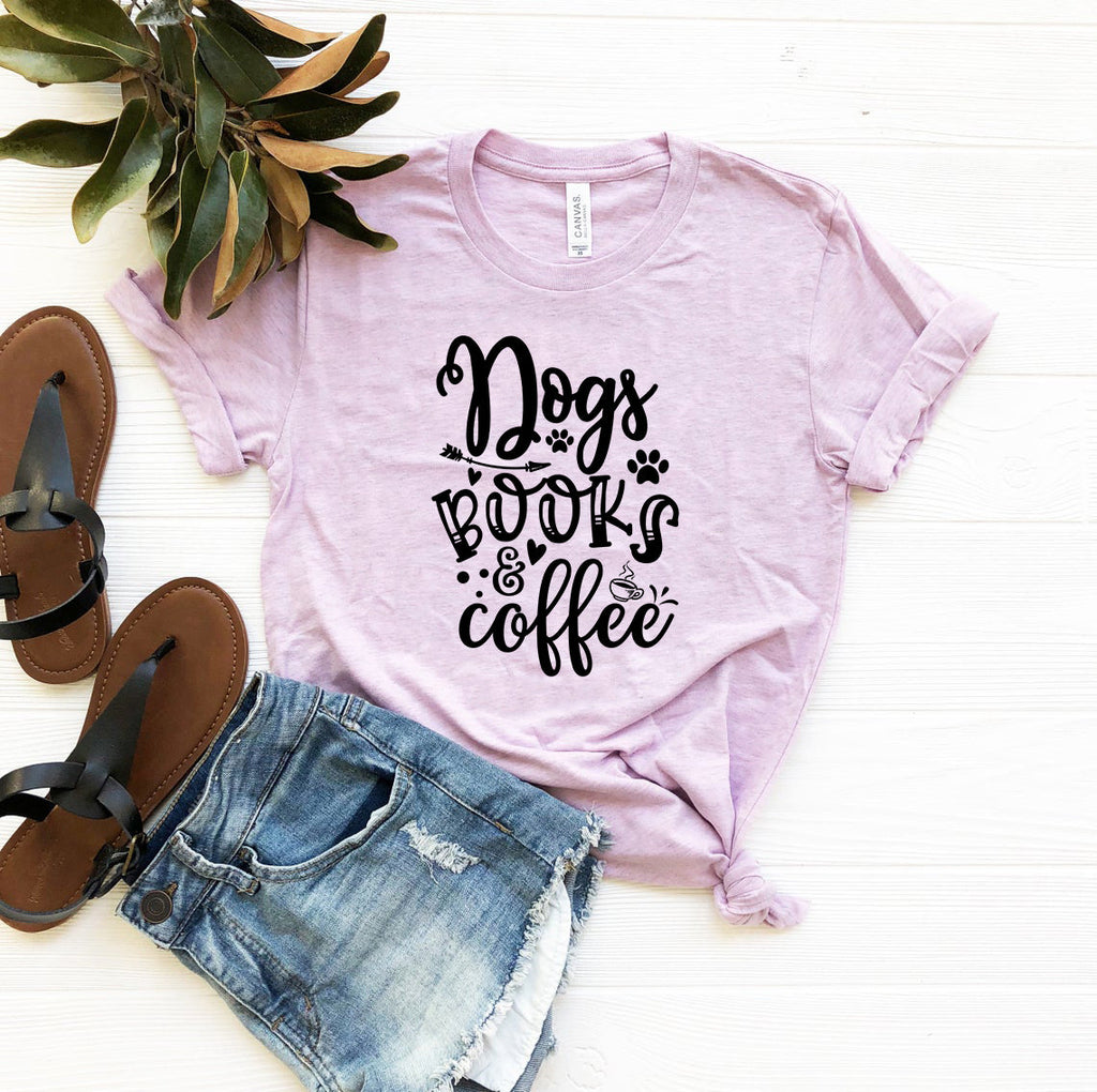Dogs Books Coffee T-Shirt