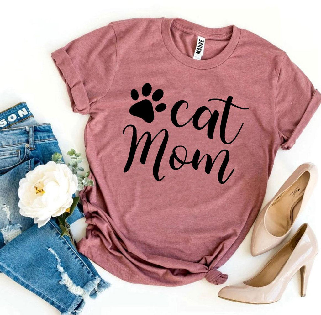 Cat Mom T-Shirt – Dark Colors