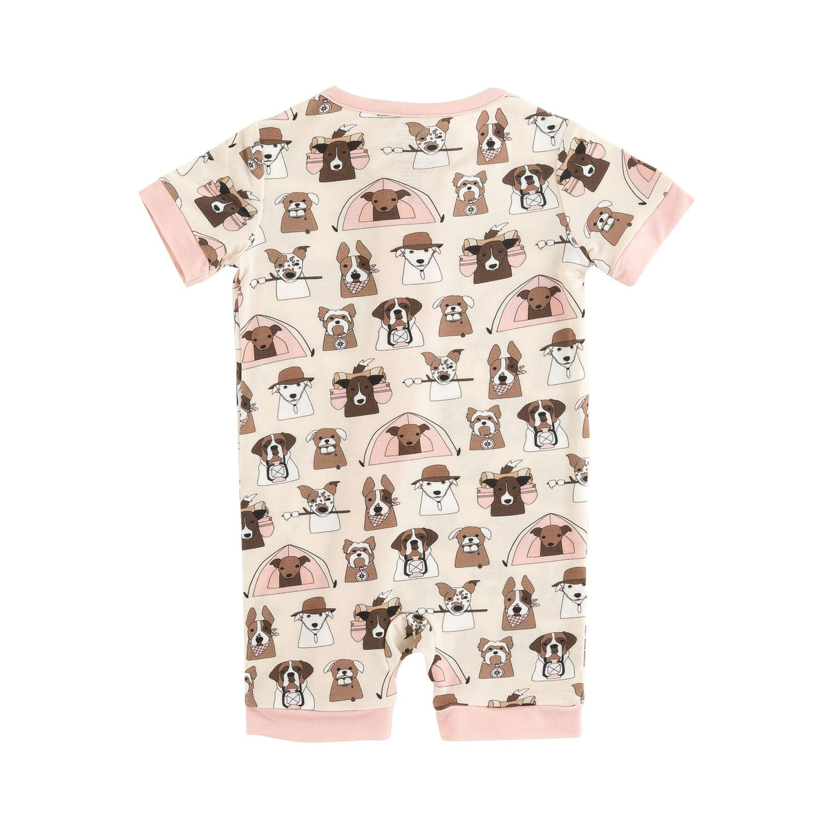 Camp Paws Bamboo Baby Romper – Pink