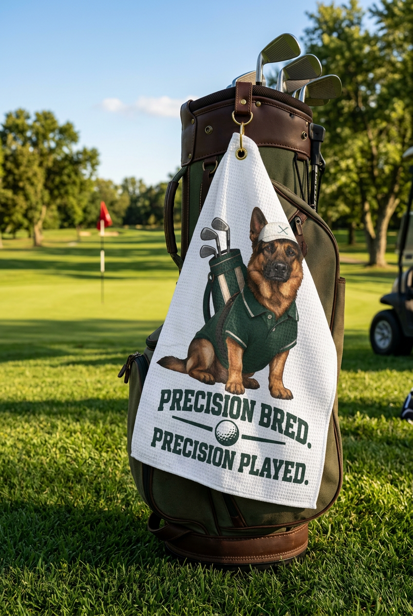 German Shepherd Microfiber Golf Towel - 16″ × 24″