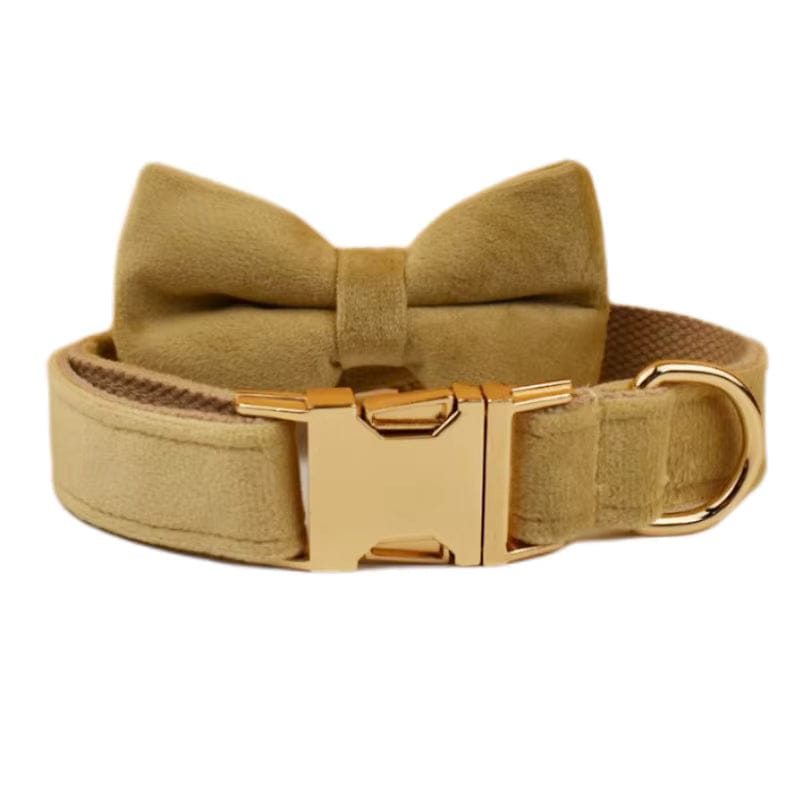 Nude Velvet Personalized Dog Harness & Leash Set
