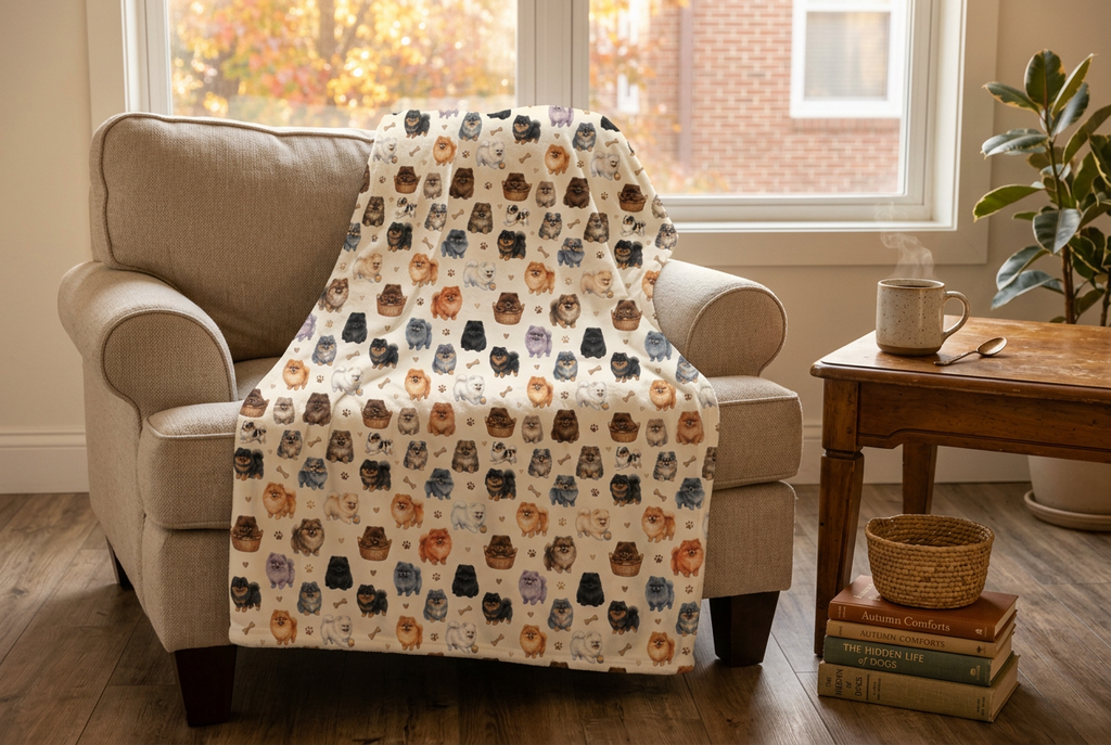Pomeranian Throw Blanket